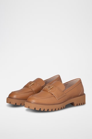 Mocassins plateformes en cuir Cora - Camel