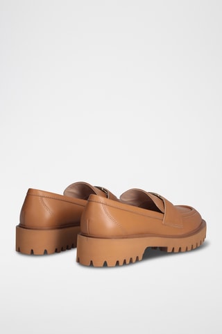 Mocassins plateformes en cuir Cora - Camel