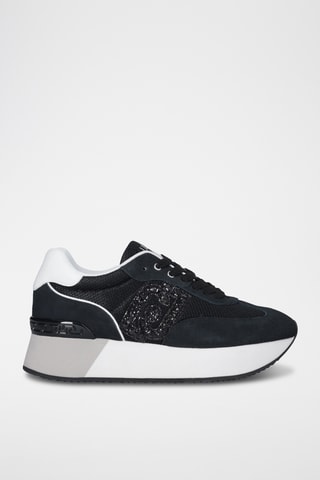 Sneakers plateformes en cuir Dreamy - Noir