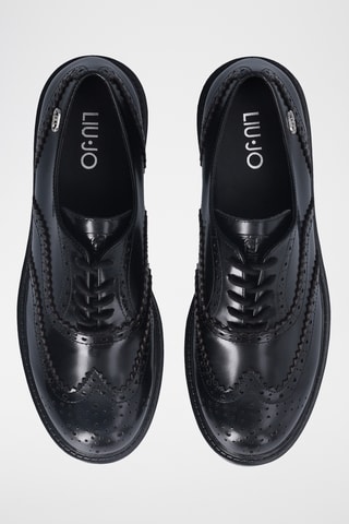 Richelieus vernis en cuir Elisa - Noir