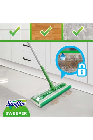 Balai avec 3 lingettes humides et 8 lingettes sèches Swiffer - Clean & Fresh