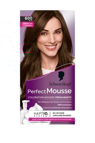 3 x Coloration Perfect Mousse Schwarzkopf - Châtain clair 600