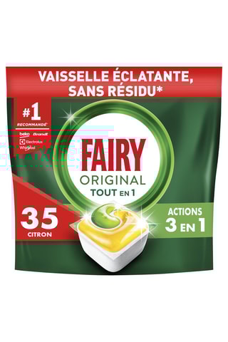 3 x Capsules de lave-vaisselle Fairy Original Tout en 1  - Citron - 35 lavages