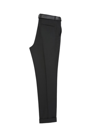 Pantalon droit en laine Noir