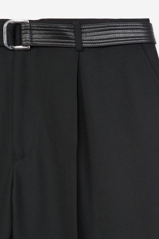 Pantalon droit en laine Noir