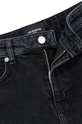 Jean droit 7/8 taille haute Noir