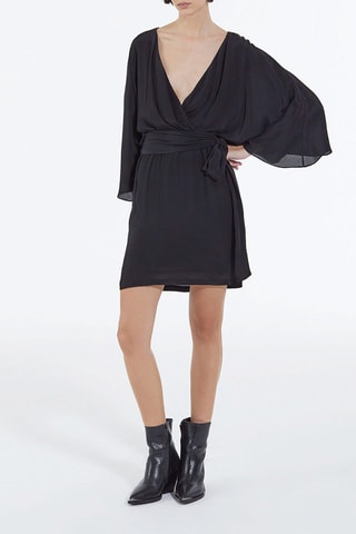 Robe fourreau en soie Noir