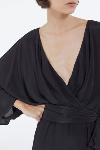Robe fourreau en soie Noir