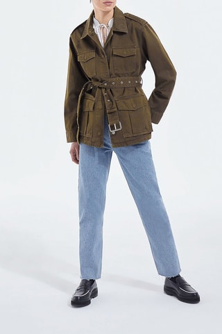 Saharienne en jean Kaki