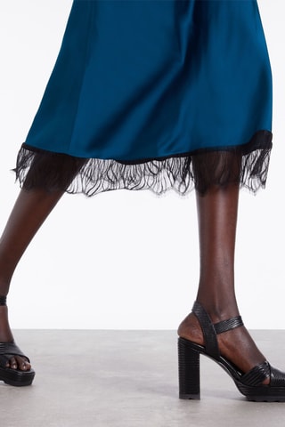 Sandales à talons en cuir - Noir