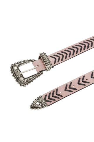 Ceinture en croûte de cuir - Rose clair