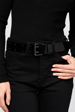 Ceinture en cuir de veau - Noir