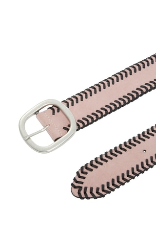 Ceinture en croûte de cuir - Rose clair