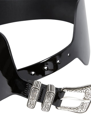 Ceinture en cuir de veau verni - Noir