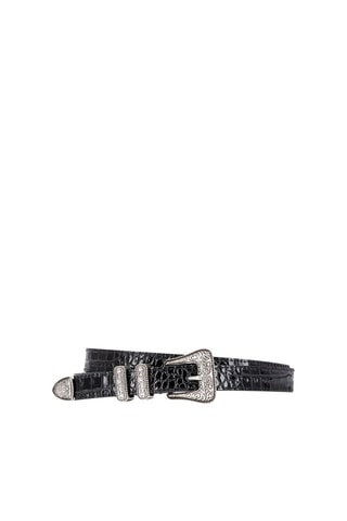 Ceinture en cuir verni - Noir