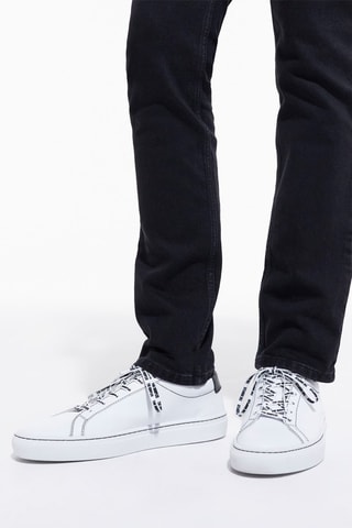 Baskets en cuir Blanc et noir