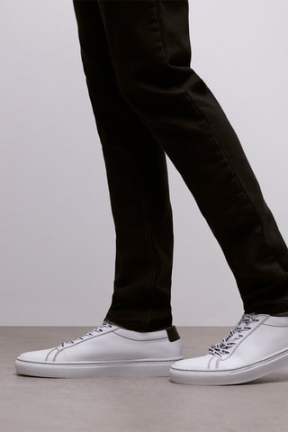 Baskets en cuir Blanc et noir