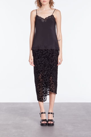 Caraco en soie - Noir