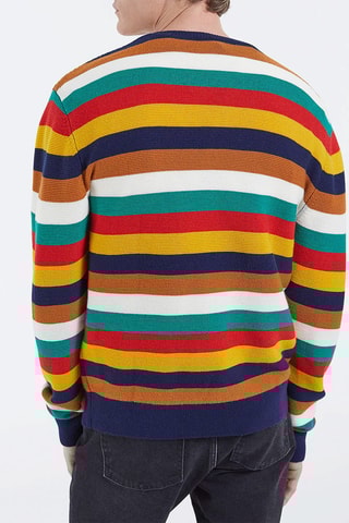 Pull en laine Bleu marine et camel