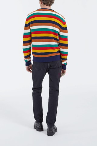 Pull en laine Bleu marine et camel