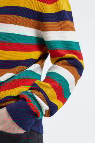 Pull en laine Bleu marine et camel