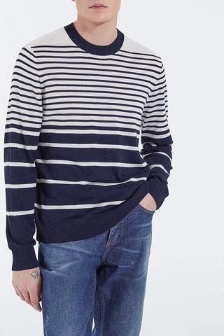 Pull en laine Bleu marine et écru