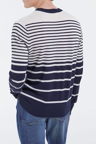 Pull en laine Bleu marine et écru