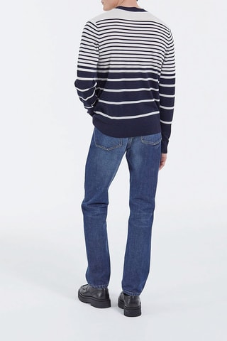 Pull en laine Bleu marine et écru