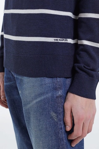 Pull en laine Bleu marine et écru