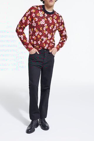 Pull en laine Noir et rouge