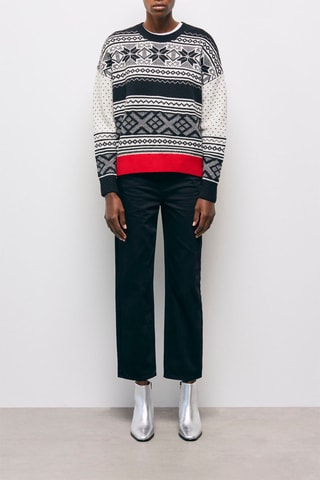 Pull en laine - Ecru et noir