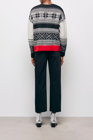 Pull en laine - Ecru et noir