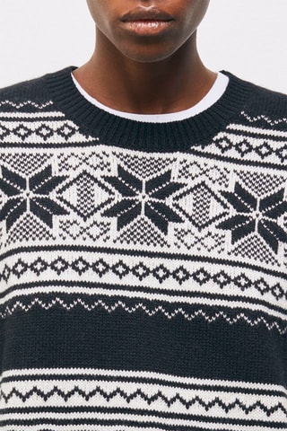 Pull en laine - Ecru et noir