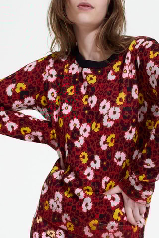 Pull en laine - Rouge et noir