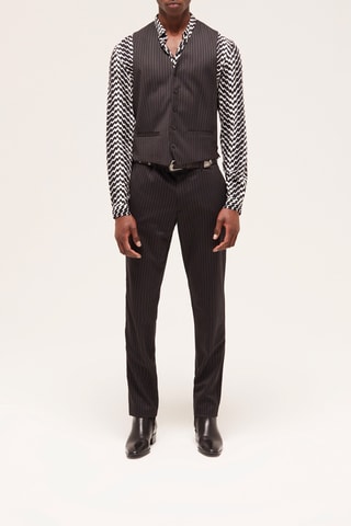 Gilet de costume en laine - Noir