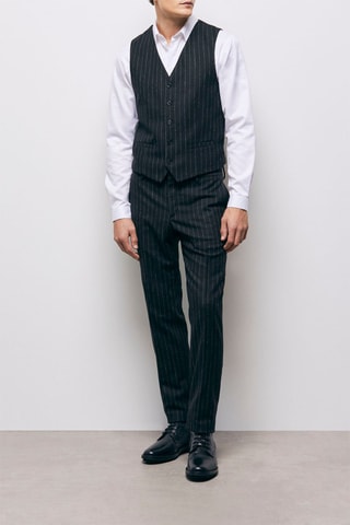 Gilet de costume en laine Noir