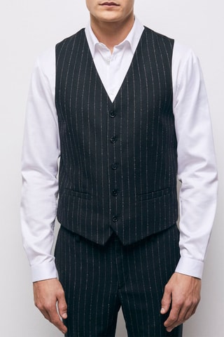 Gilet de costume en laine Noir