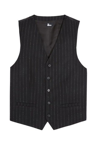 Gilet de costume en laine Noir