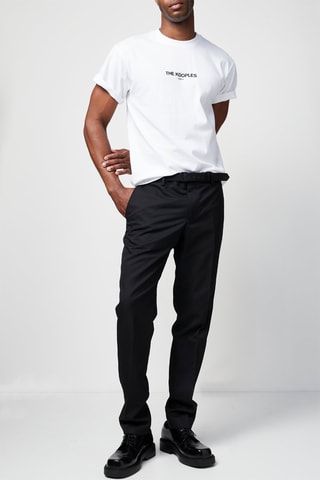 Pantalon slim en laine Noir