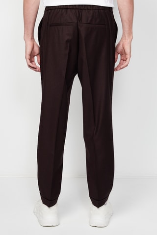 Pantalon droit en laine Bordeaux