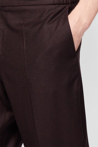 Pantalon droit en laine Bordeaux