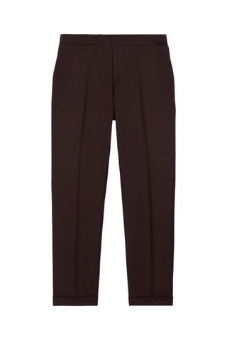 Pantalon droit en laine Bordeaux