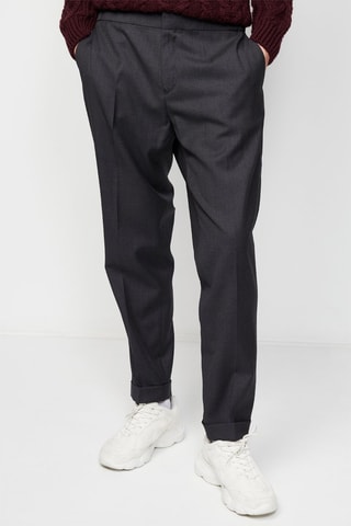 Pantalon droit en laine Anthracite