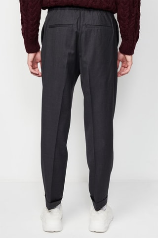 Pantalon droit en laine Anthracite