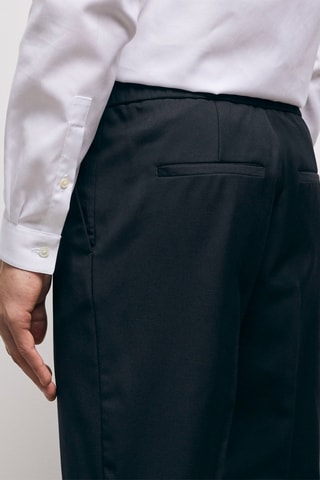 Pantalon droit en laine Noir