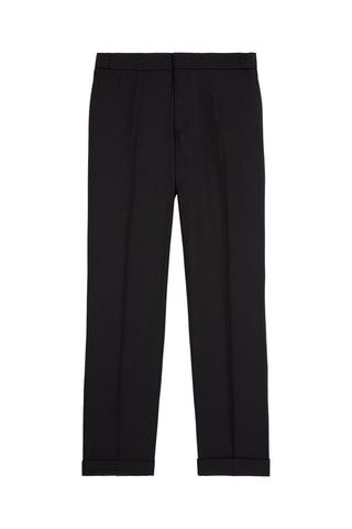 Pantalon droit en laine Noir