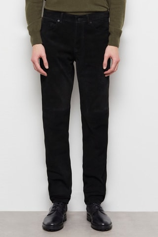 Pantalon droit en nubuck Noir