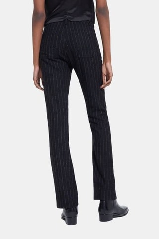 Pantalon bootcut en laine - Noir et Ecru