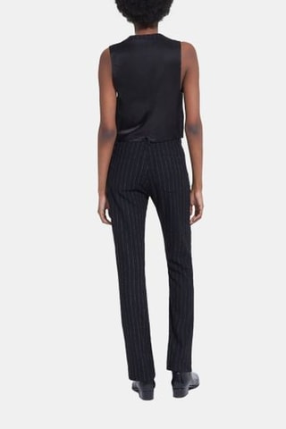 Pantalon bootcut en laine - Noir et Ecru