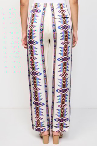 Pantalon droit - Blanc et bleu
